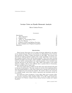 Contemporary Mathematics Lecture Notes on Dyadic