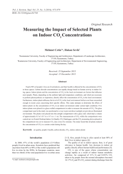 Measuring the Impact of Selected Plants on Indoor CO Concentrations