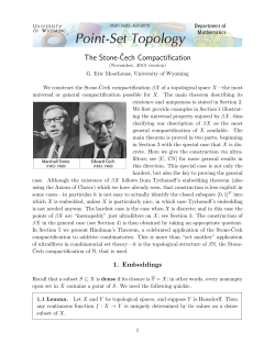 The Stone-Cech Compactification