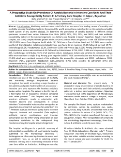 A Prospective Study On Prevalence Of Aerobic Bacteria In Intensive