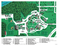 1. Mabee Sports Complex 2. Partee Center/Cafeteria 3. Crouch Hall