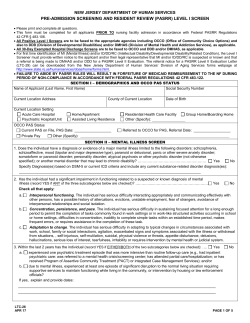 LTC-26, Preadmission Screening and Resident Review (PASRR