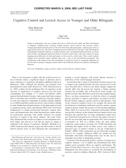 Cognitive Control and Lexical Access in Younger