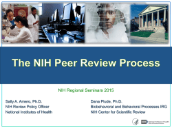 NIH Peer Review Process for Administrators