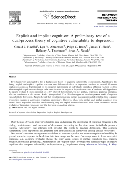 Explicit and implicit cognition: A preliminary test of a dual