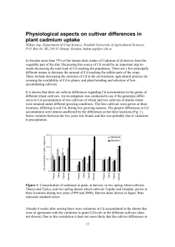 Physiological aspects on cultivar differences in plant cadmium uptake