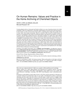 On human remains: Values and practice in the home