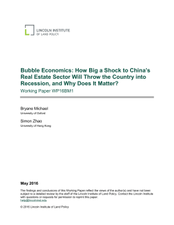 Bubble Economics: How Big a Show to China`s Real Estate Sector