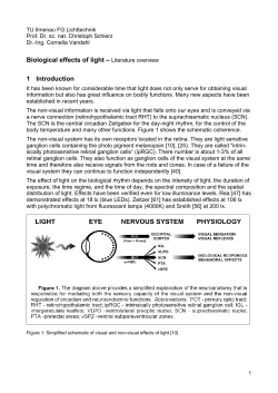 Biological effects of light &ndash; Literature overview 1 Introduction