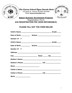 Bakari Summer Enrichment Program Daily Schedules
