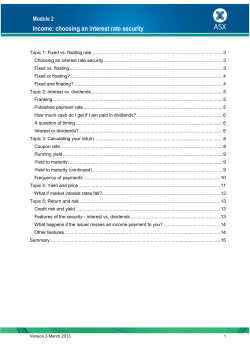 Module 2 Income: choosing an interest rate security &ndash; Australian