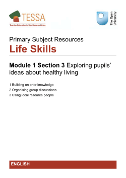 Section 3: Exploring pupils` ideas about healthy living