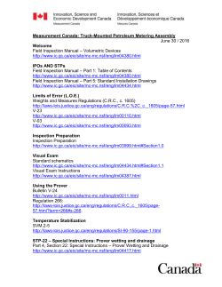 Measurement Canada: Truck-Mounted Petroleum Metering