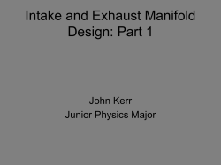 Intake and Exhaust Manifold Design: Part 1 - Kaross