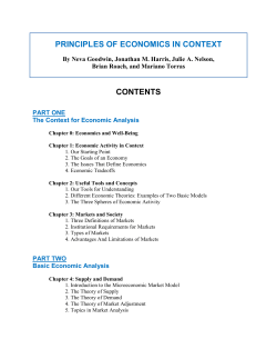 PRINCIPLES OF ECONOMICS IN CONTEXT CONTENTS