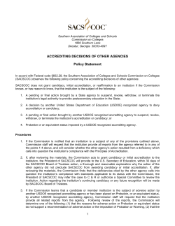 Accrediting Decisions of Other Agencies