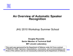An Overview of Automatic Speaker Recognition