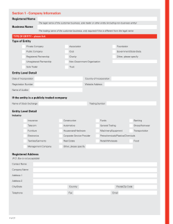 Section 1 - Company Information