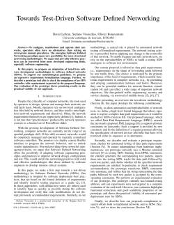 Towards Test-Driven Software Defined Networking