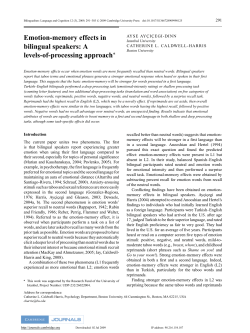 Emotion-memory effects in bilingual speakers