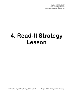 Read It Strategy Lesson - accel