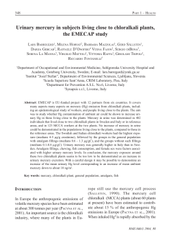 Urinary mercury in subjects living close to chloralkali plants