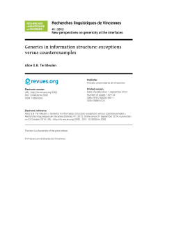 Generics in information structure: exceptions versus counterexamples