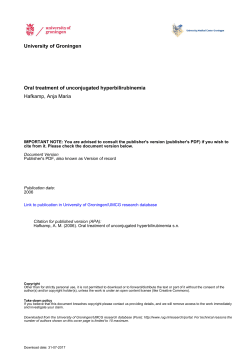 University of Groningen Oral treatment of unconjugated