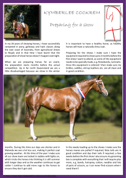 KYMBERLEE COCKREM Preparing for a show