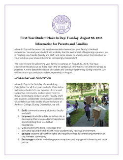 First-Year Student Move-In Day: Tuesday, August