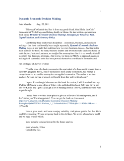 Dynamic Economic Decision Making