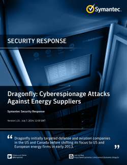 Dragonfly: Cyberespionage Attacks Against Energy