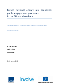 Future national energy mix scenarios: public engagement processes