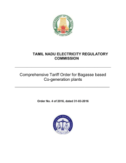 Tariff order for bagasse based projects dated 31 March 2016