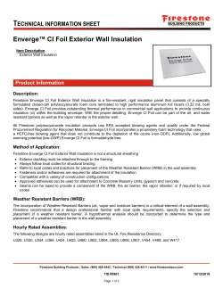 Enverge&trade; CI Foil Exterior Wall Insulation