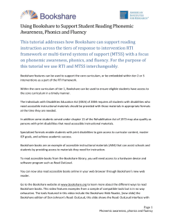 The Read: OutLoud function on Bookshare offers a model of fluent