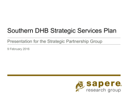 Southern DHB Strategic Services Plan
