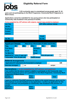 Eligibility/Referral Form - Community Jobs Scotland