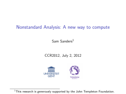 Nonstandard Analysis: A new way to compute