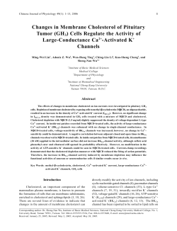 Changes in Membrane Cholesterol of Pituitary Tumor (GH3) Cells