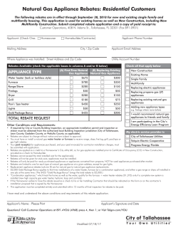 Natural Gas Appliance Rebates: Residential