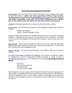 Instructions and Information for Bidders