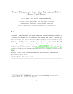 Adaptive Continuous time Markov Chain Approximation Model to