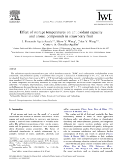 Effect of storage temperatures on antioxidant capacity and aroma