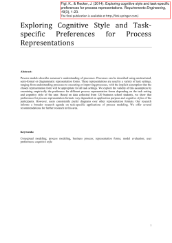 Exploring Cognitive Style and Task- specific Preferences for Process