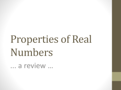 Properties of Real Numbers