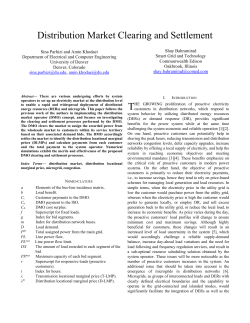 Distribution Market Clearing and Settlement