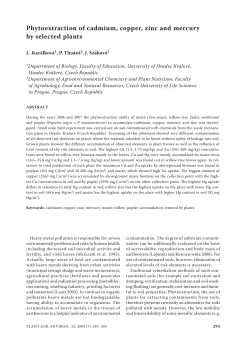 Phytoextraction of cadmium, copper, zinc and mercury by selected