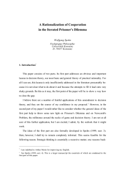 A Rationalization of Cooperation in the Iterated Prisoner`s Dilemma