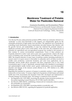 Membrane Treatment of Potable Water for Pesticides